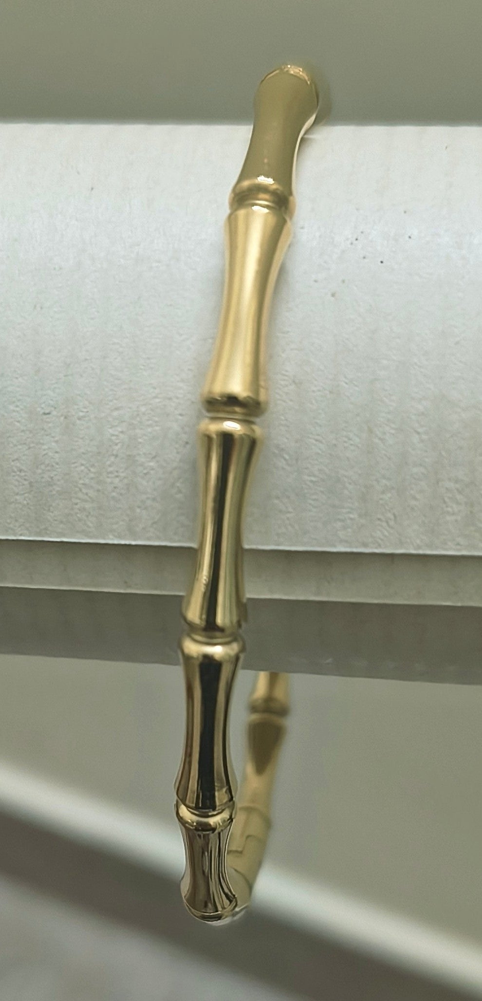 Golden-Plated Bamboo Design Openable Bracelet