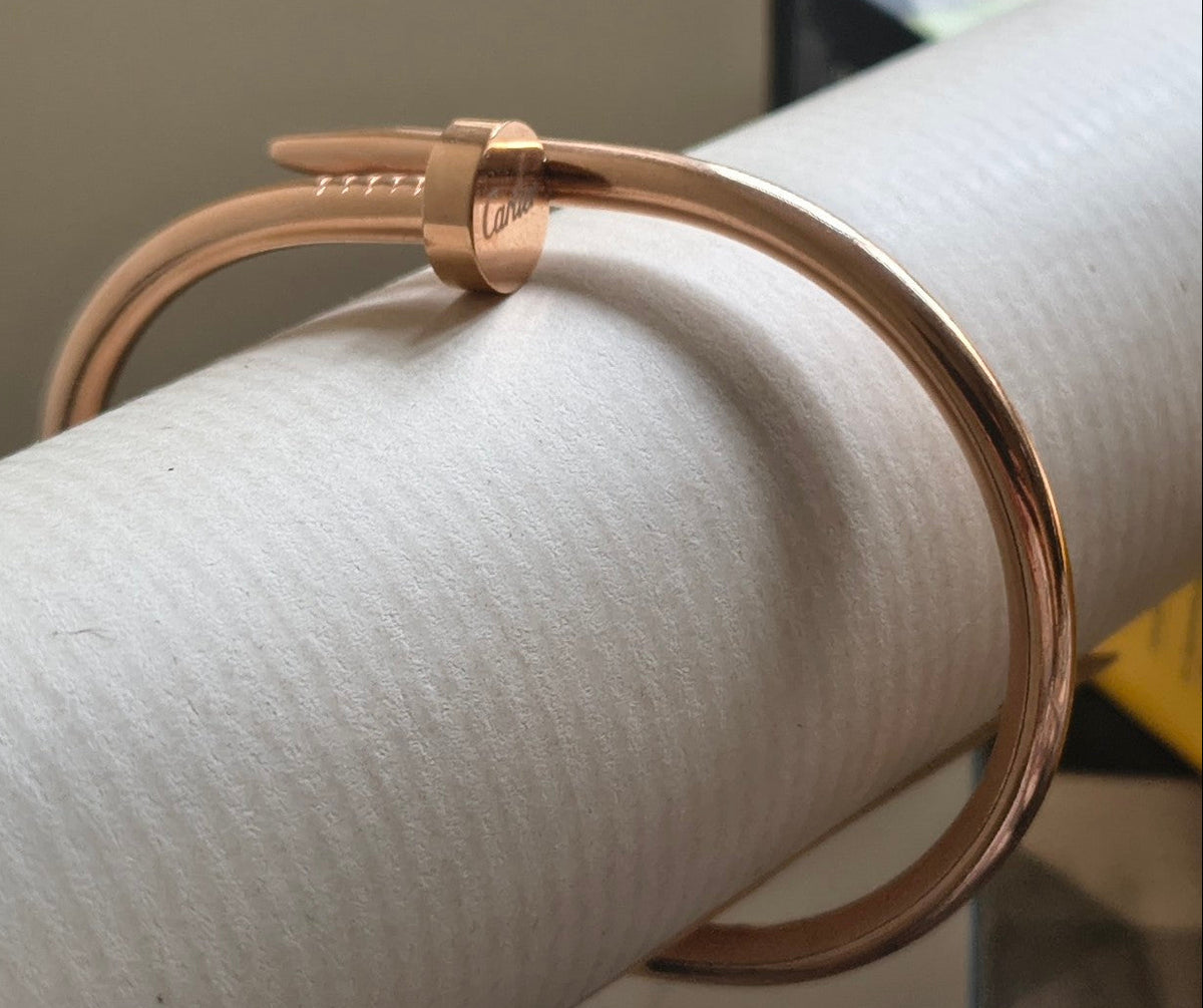 Rose Gold Plated Nail Bend Openable Bracelet