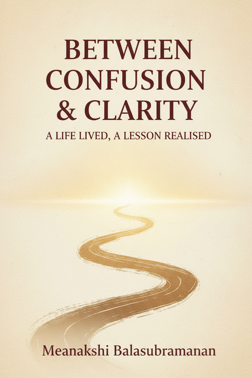 Between Confusion & Clarity - Book Cover by Meenakshi Balasubramanian
