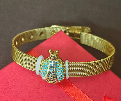 Golden Plated Bug design Watch strap Bracelet