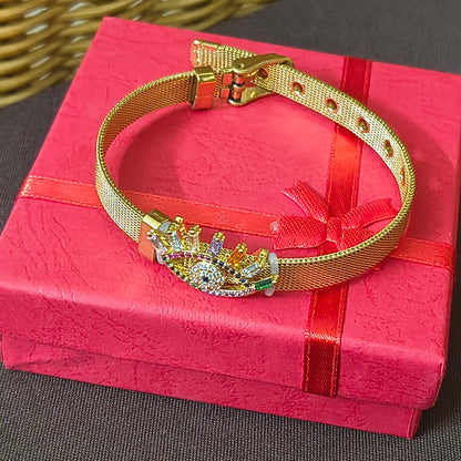 Golden Plated Eye design with Multi Color Lash Watch Strap Bracelet
