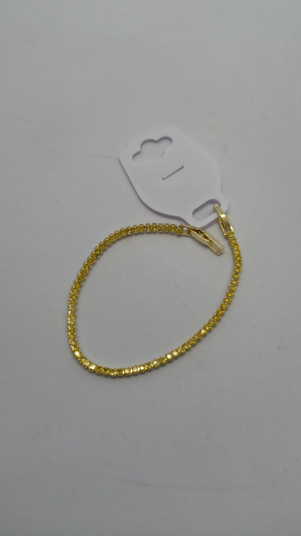 Golden Plated Yellow Small Stone Tennis Bracelet