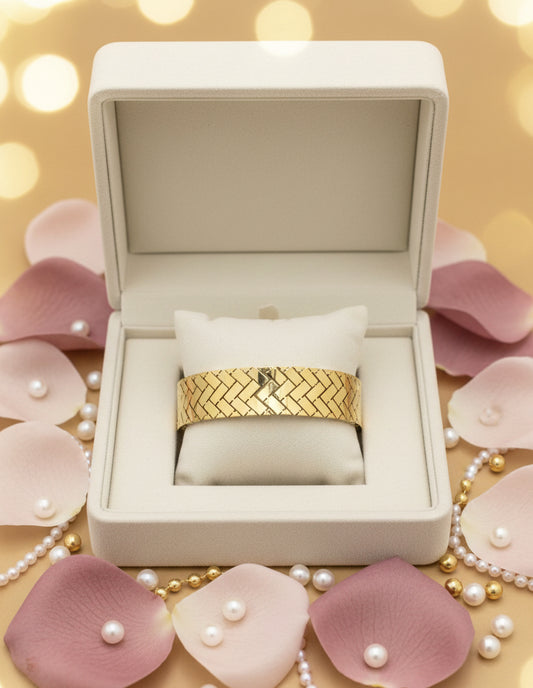 Golden Plate-ZigZag Design-Openable Kada