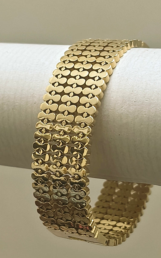 Golden Plate - Petal Cascade-Openable Kada