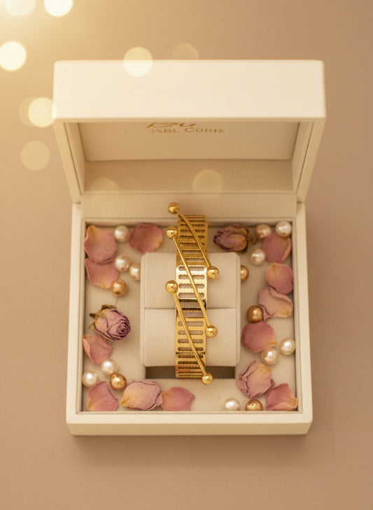 Golen Plate-Wire Overlay-Openable Kada