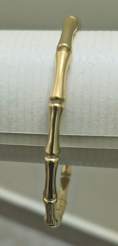 Golden-Plated Bamboo Design Openable Bracelet