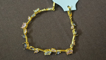 Golden Plated Tulip Chain Bracelet Multi color