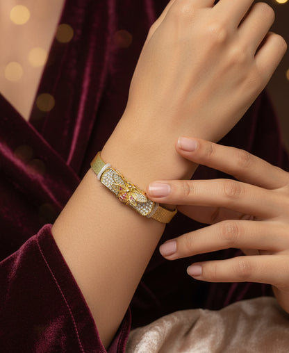 Golden Plated Dragon fly Design Watch Strap Bracelet
