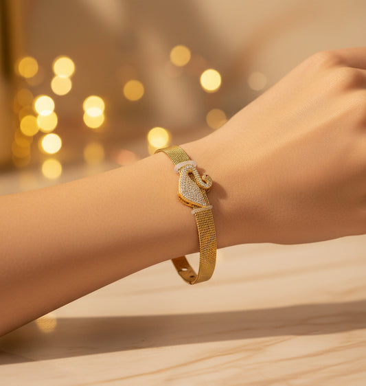 Golden Plated Duck design Watch Strap Bracelet