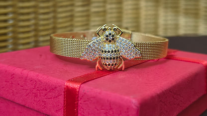 Golden Plated Bee design Watch Strap Bracelet