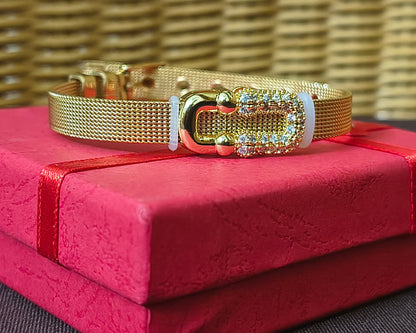 Golden Plated Buckle Clasp Watch Bracelet