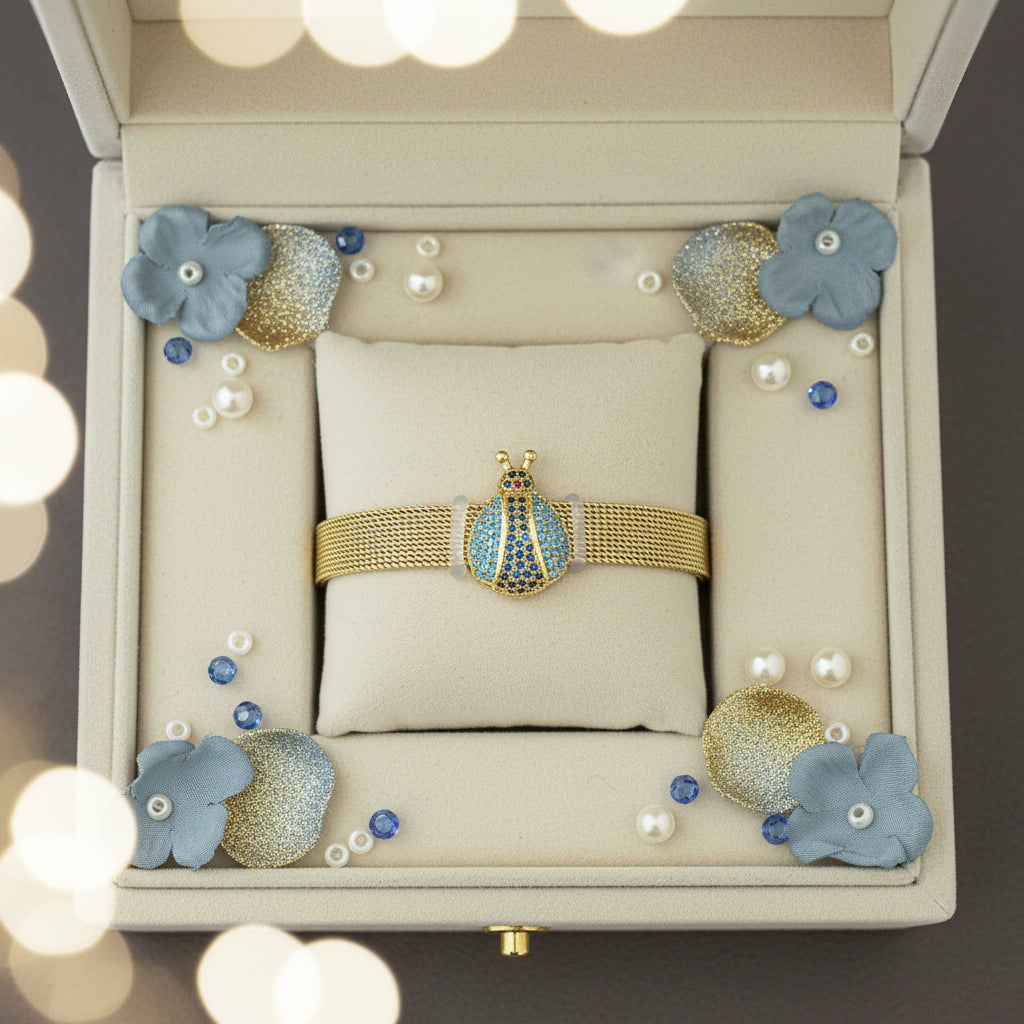 Golden Plated Bug design Watch strap Bracelet