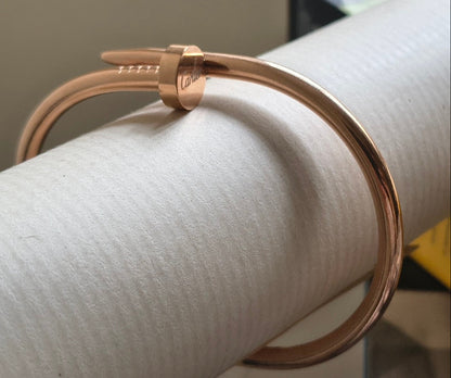 Rose Gold Plated Nail Bend Openable Bracelet