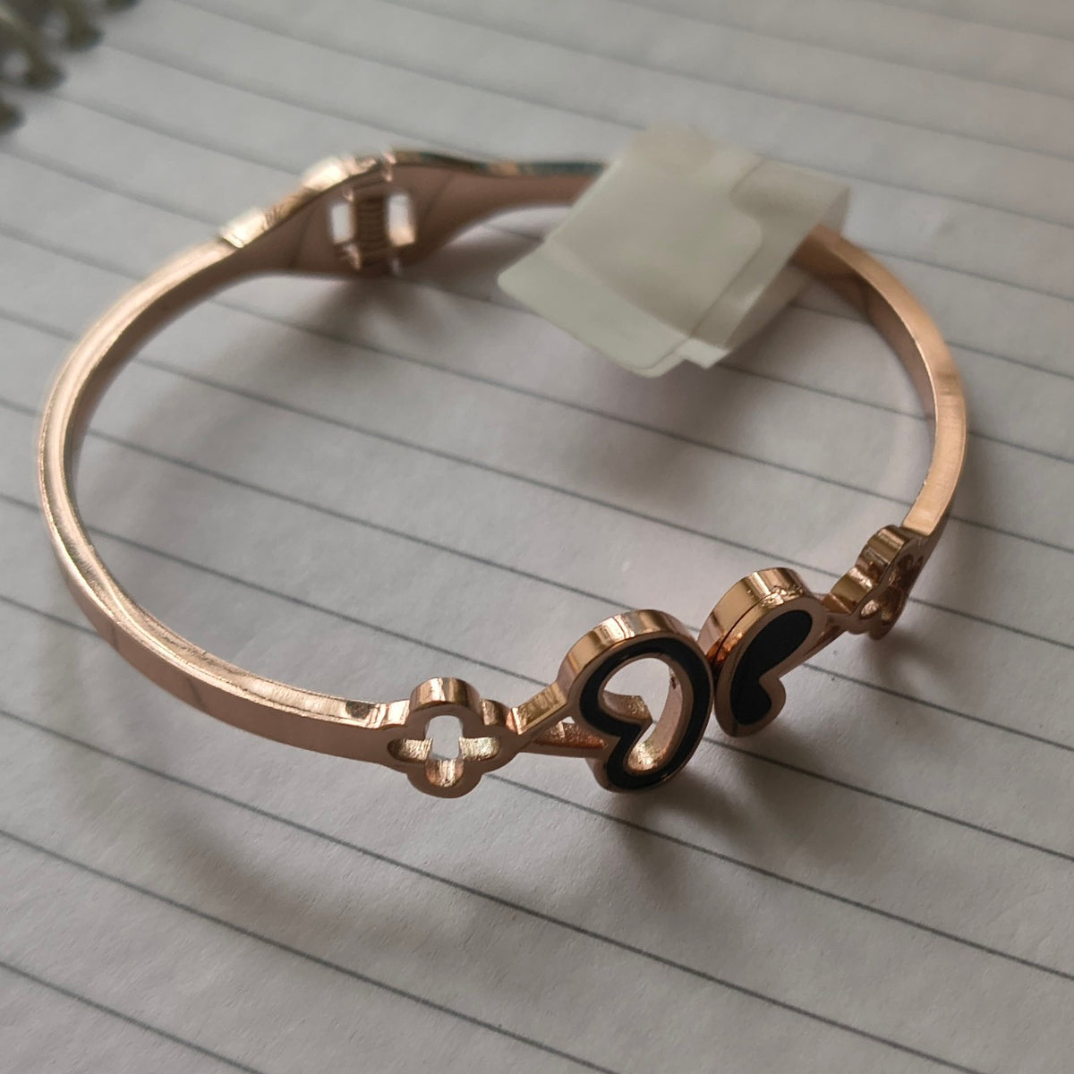 Rose Golden Plated Bean Design Openable Bracelet