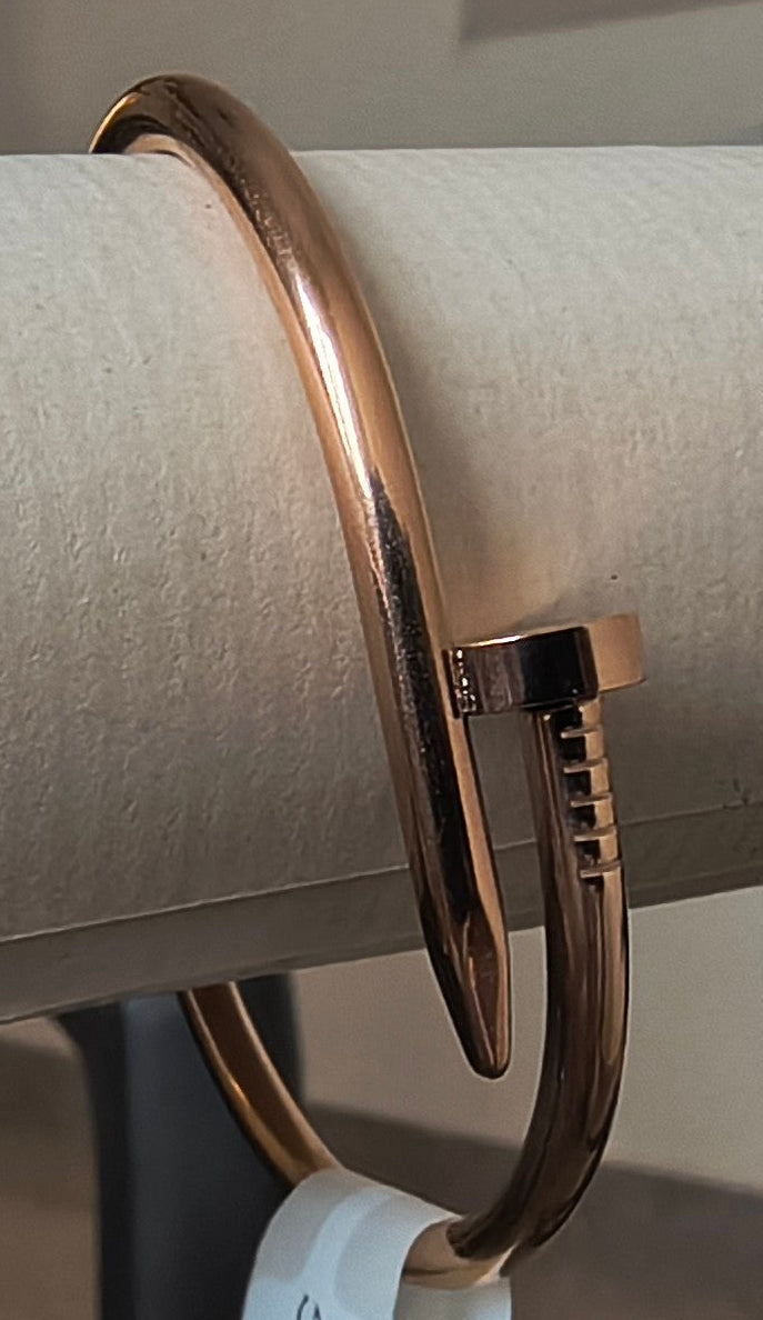 Rose Gold Plated Nail Bend Openable Bracelet