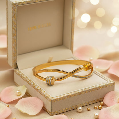 Golden Plated Geometric infinity Openable Bracelet