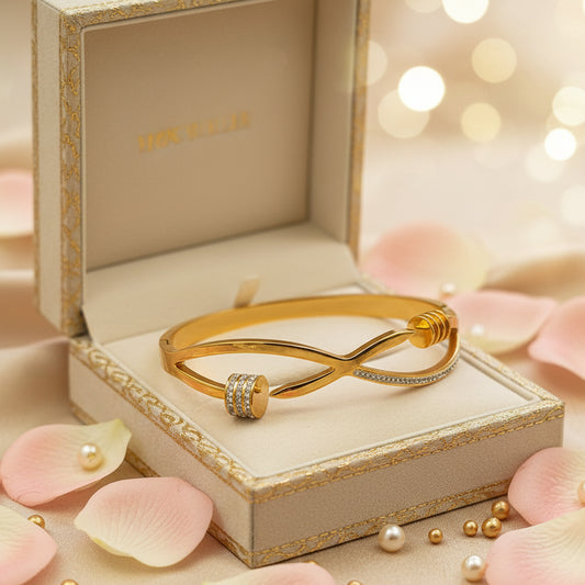 Golden Plated Geometric infinity Openable Bracelet