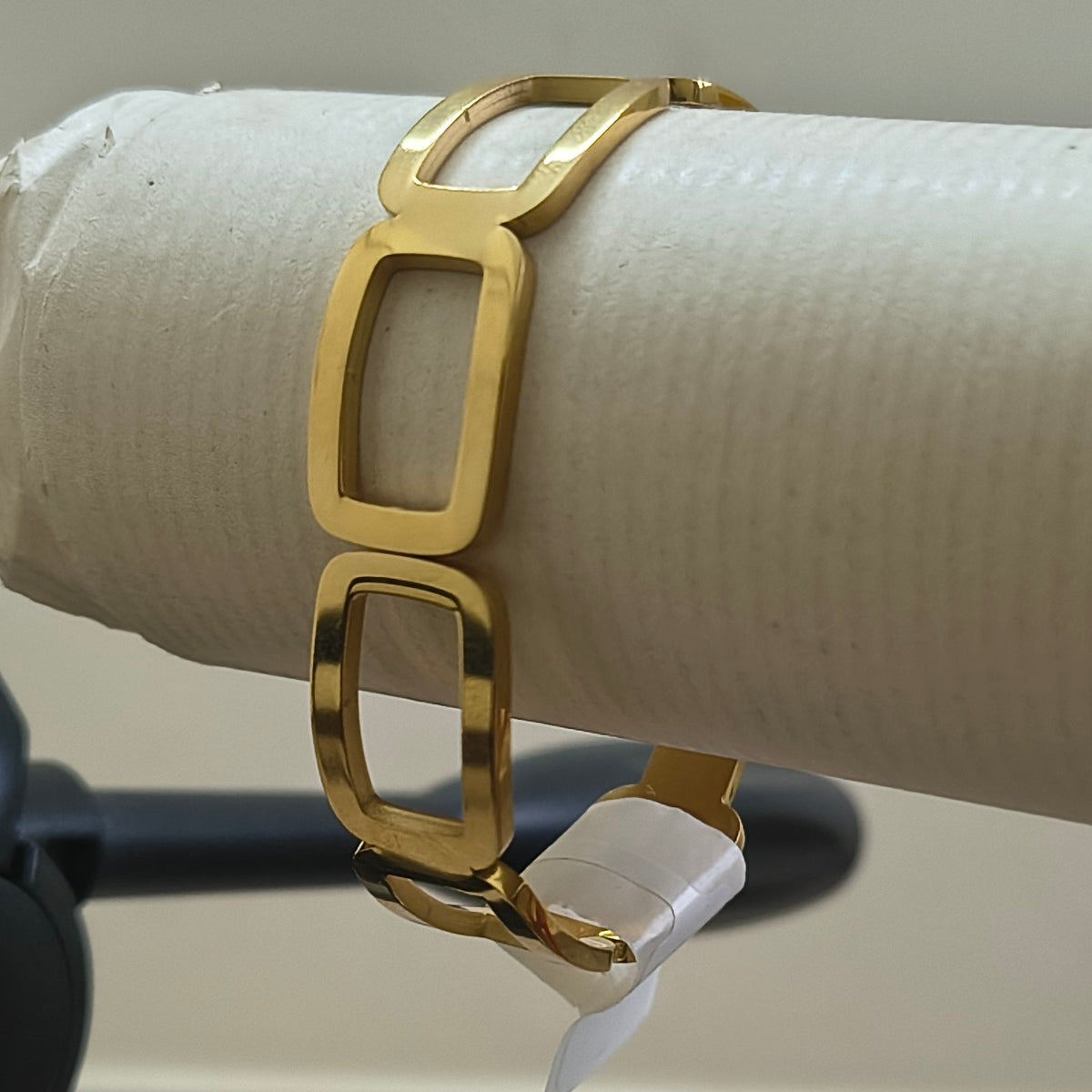 Golden Plated Squared Blocks Openable bracelet