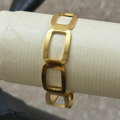 Golden Plated Squared Blocks Openable bracelet