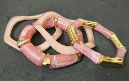 Stretchable and Fixed Stack of Acrylic Bangles