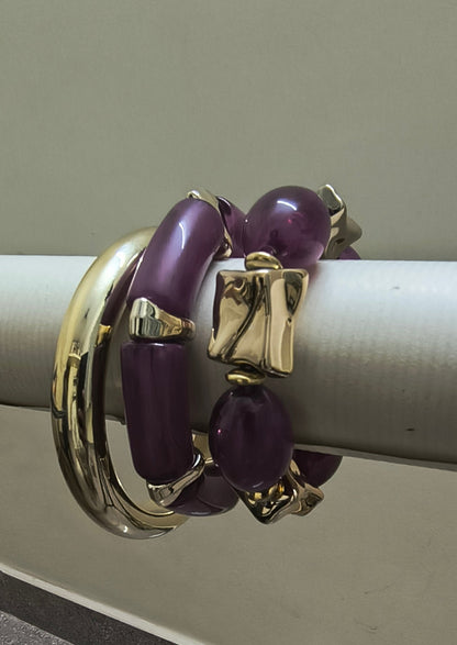 Stretchable and Fixed Stack of Acrylic Bangles