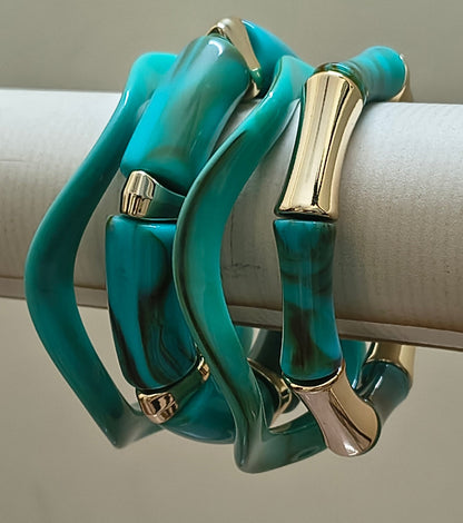 Stretchable and Fixed Stack of Acrylic Bangles