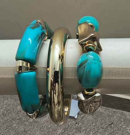Stretchable and Fixed Stack of Acrylic Bangles