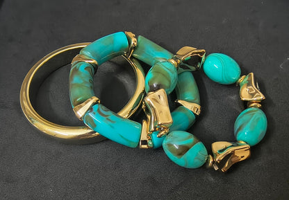 Stretchable and Fixed Stack of Acrylic Bangles