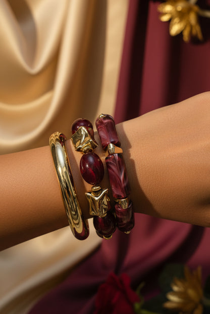 Stretchable and Fixed Stack of Acrylic Bangles