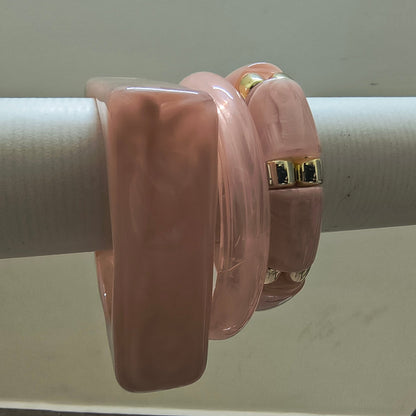 Stretchable and Fixed Stack of Acrylic Bangles