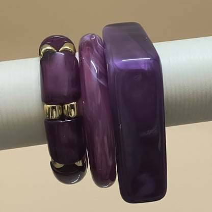 Stretchable and Fixed Stack of Acrylic Bangles