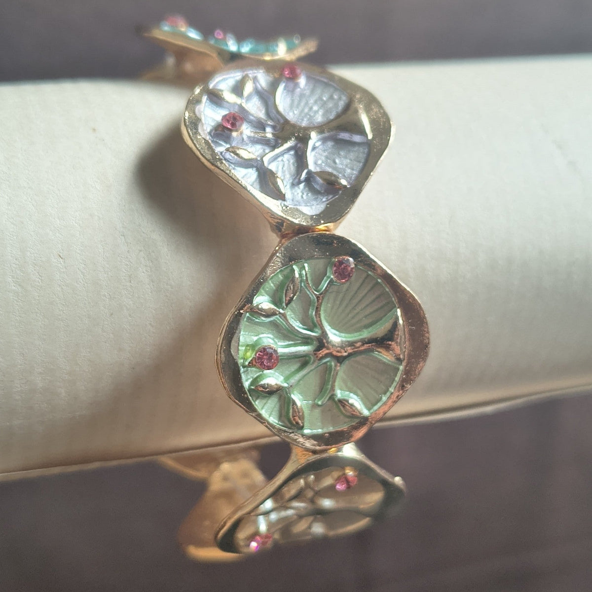Golden Plated Branch Design Stretchable Bracelet