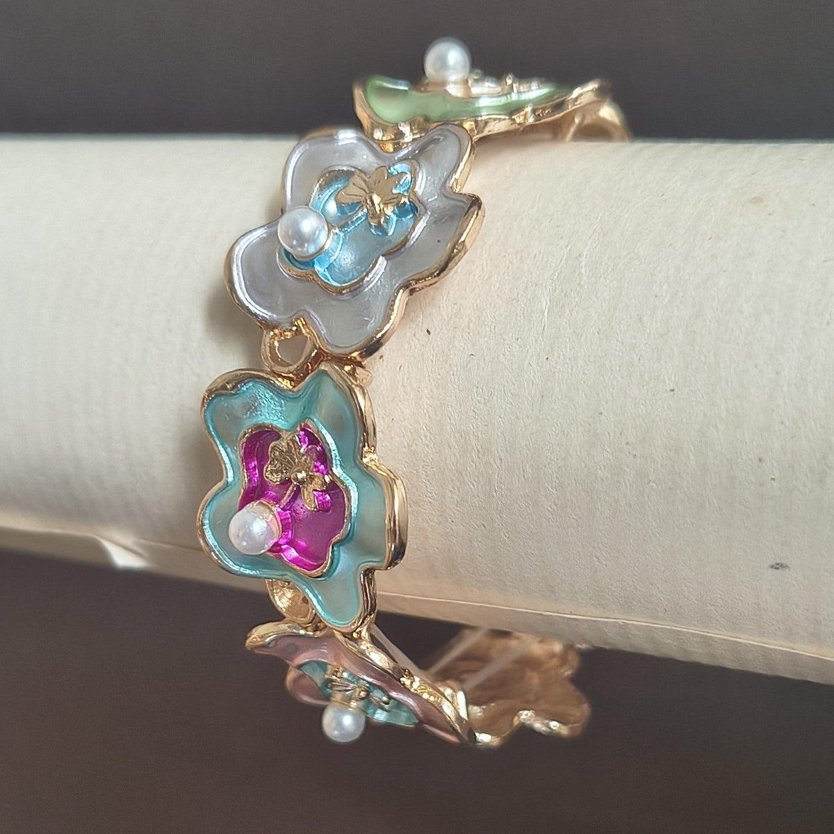 Golden Plated Multi-Color Stretchable Bracelets