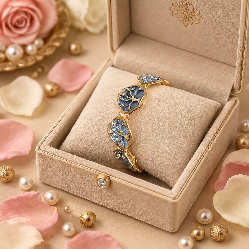 Golden Plated Branch Design Stretchable Bracelet