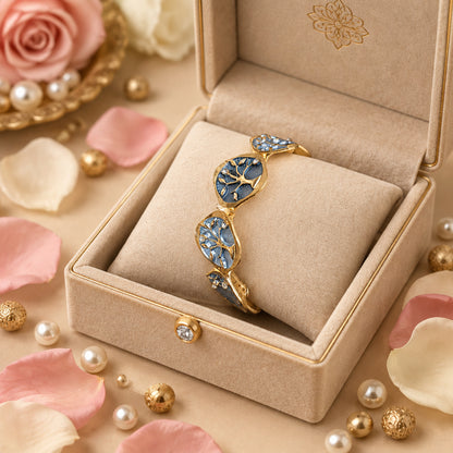 Golden Plated Branch Design Stretchable Bracelet