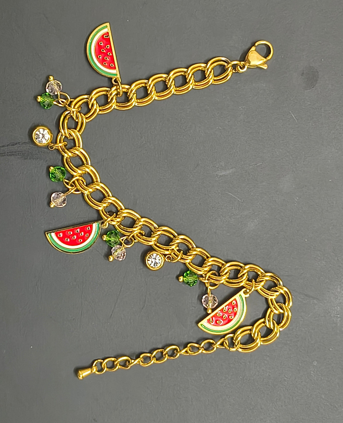 Golden Plated Water Melon Charm Bracelet